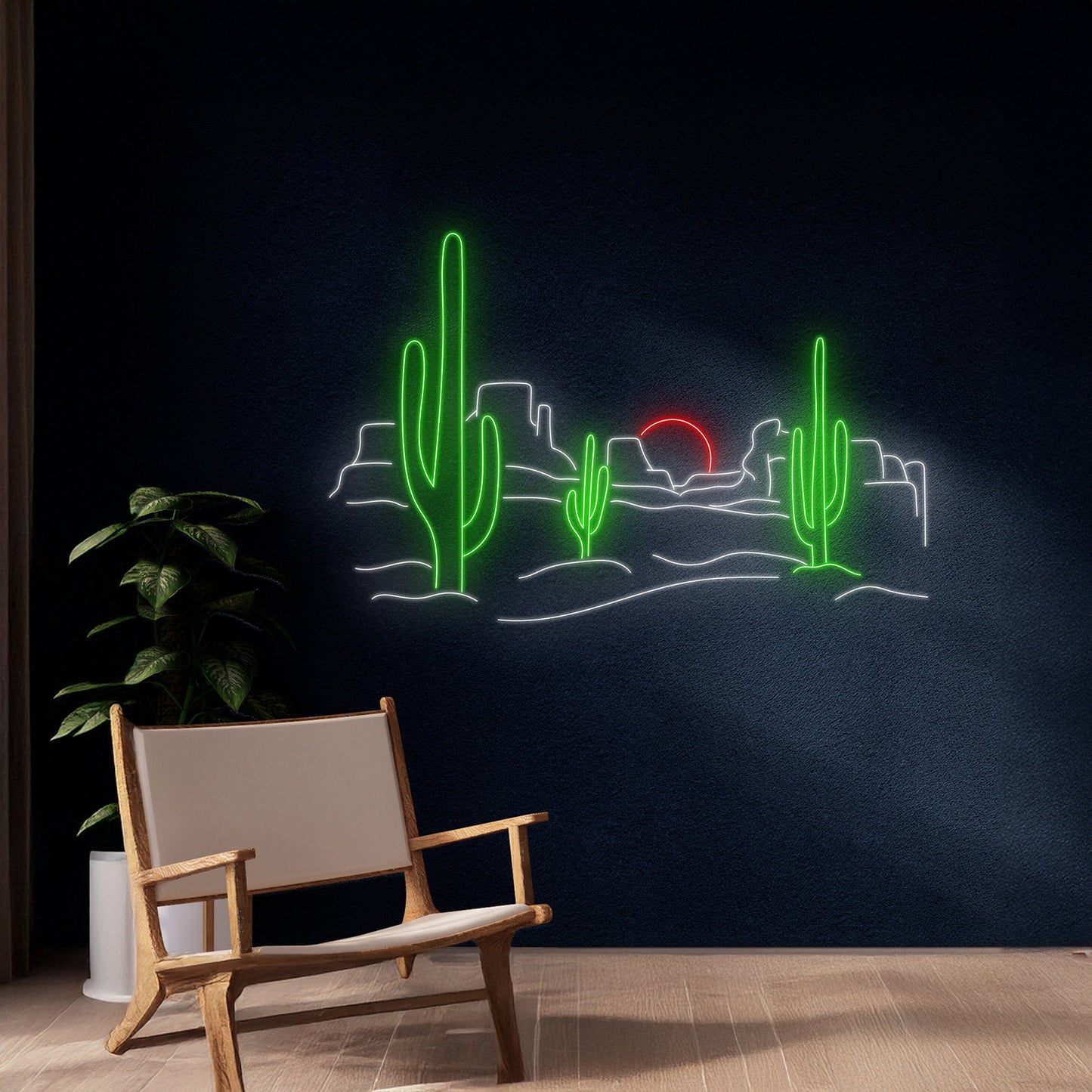 Cactus Desert Sun Neon Light Wall Decor