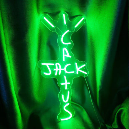 Cactus Jack Green Vertical Led Neon Sign For Gaming Room Decor | Shineneon