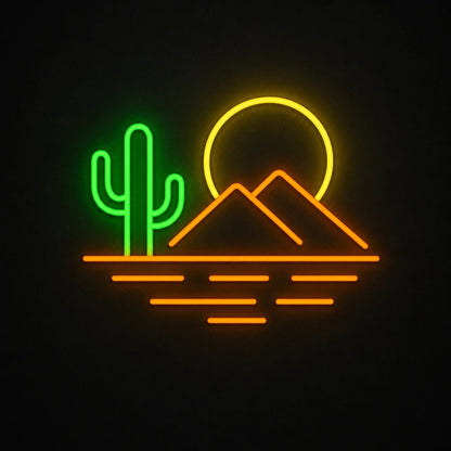 Cactus Mountain Bedroom Vintage LED Neon Sign - Shineneon