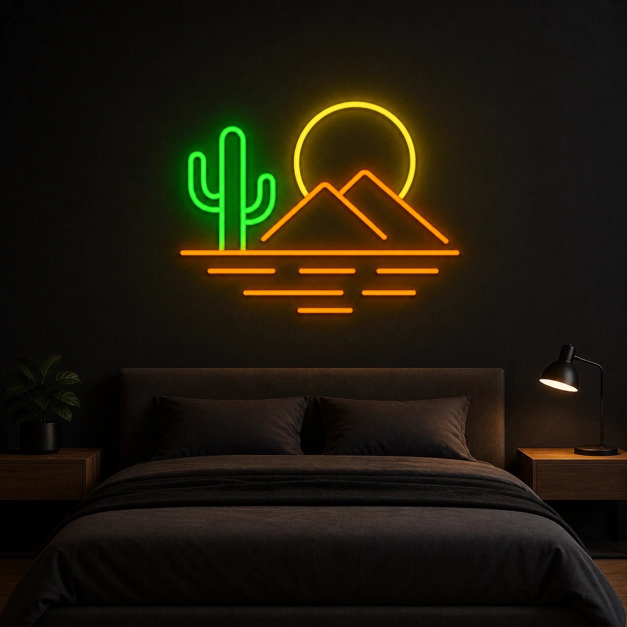 Cactus Mountain Bedroom Vintage LED Neon Sign - Shineneon