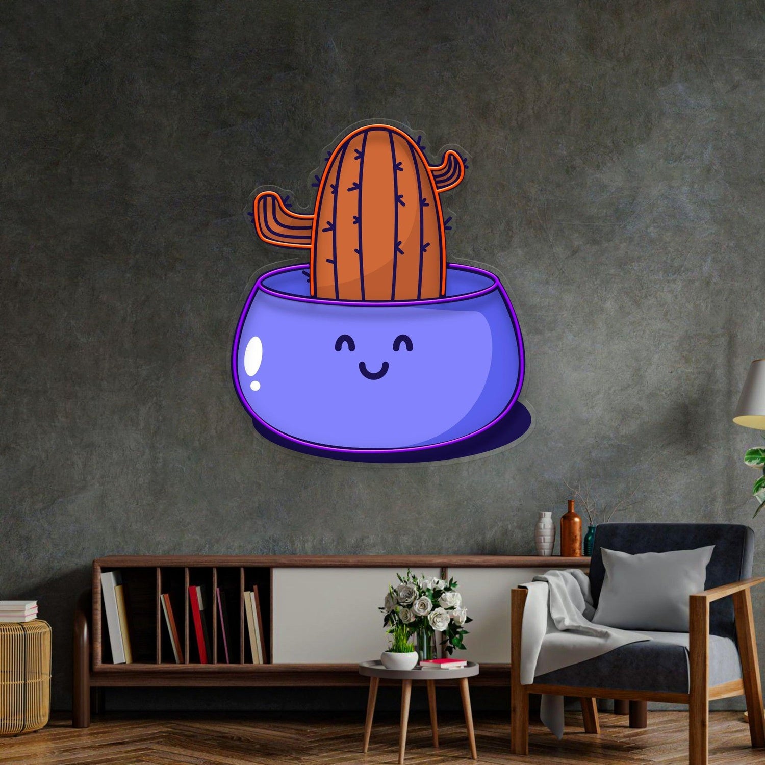 Cactus Patriotic Eagle Flag Uv Printed Led Neon Sign For Bar Wall Decor | Shineneon