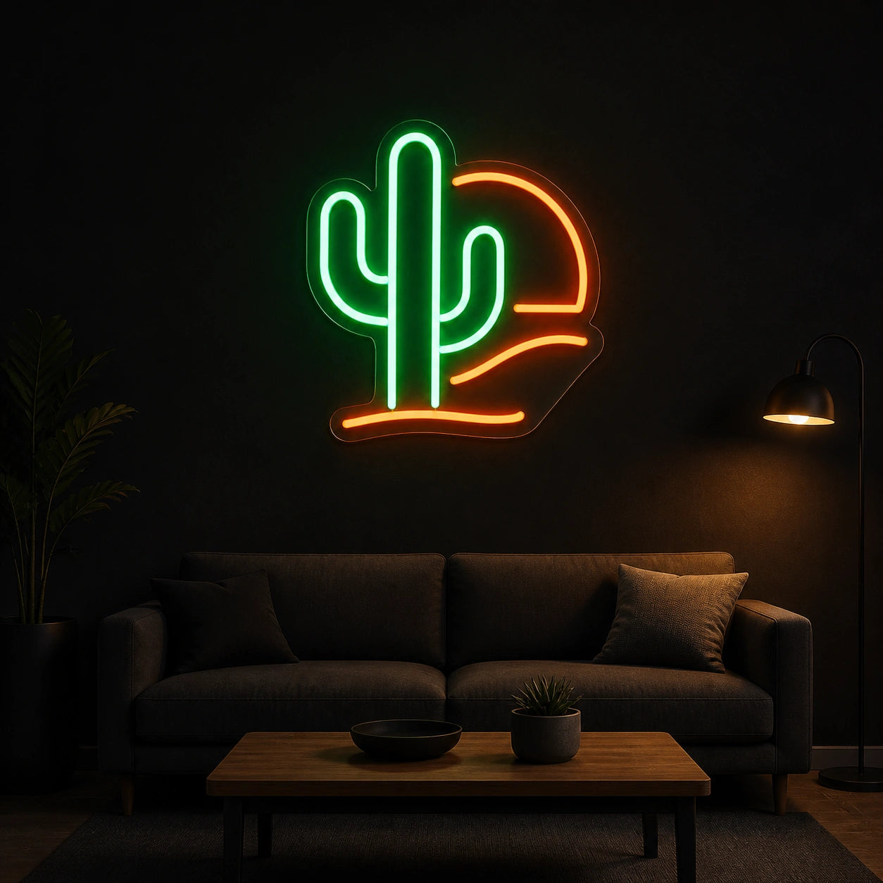 Cactus Saloon Room Vintage LED Neon Sign size image