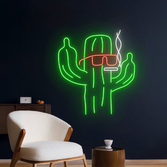 Cactus Smoking Neon Sign