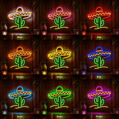 Cactus Sombrero LED Neon Sign - Shineneon