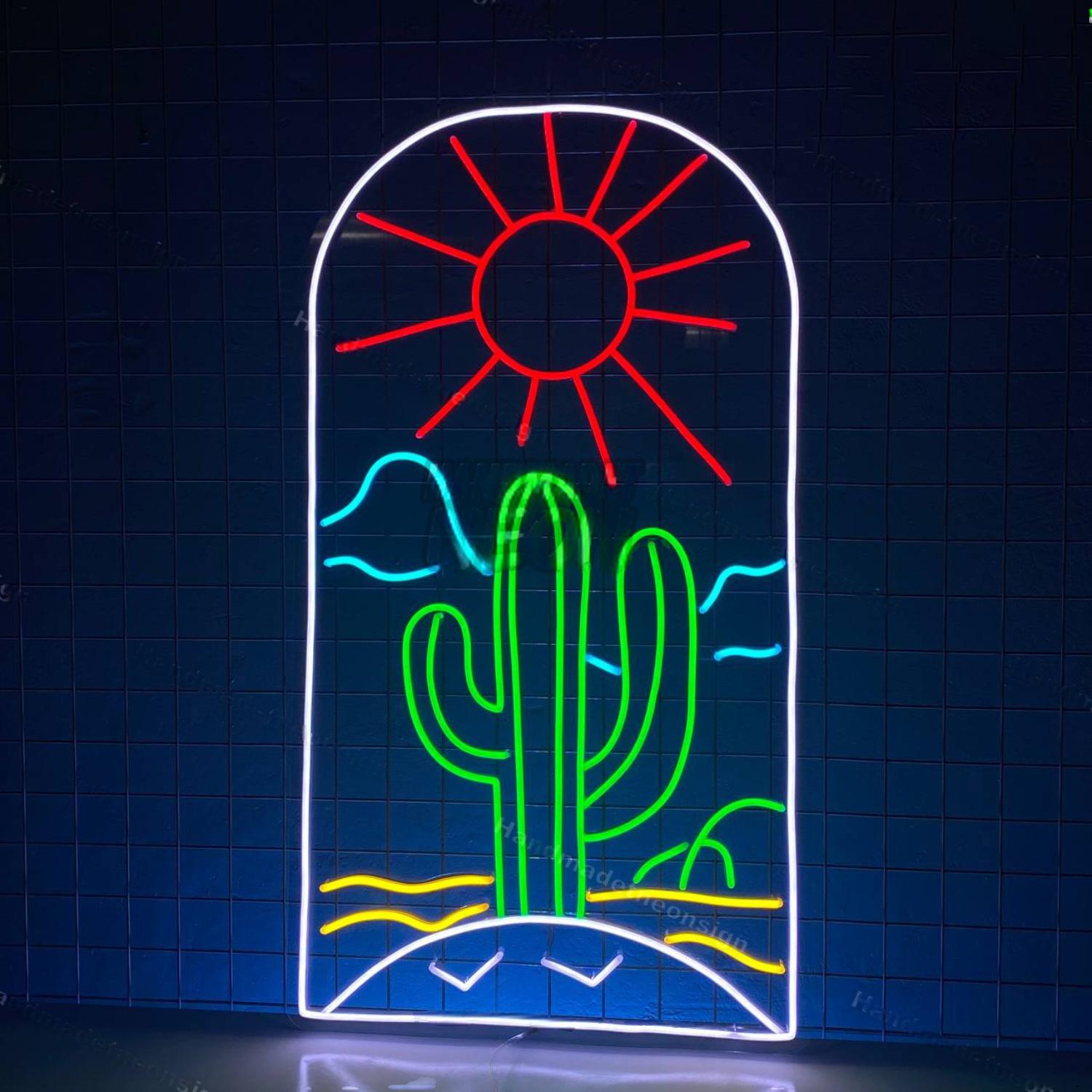 Cactus Sun Led Neon Sign Cactus Decor | Shineneon