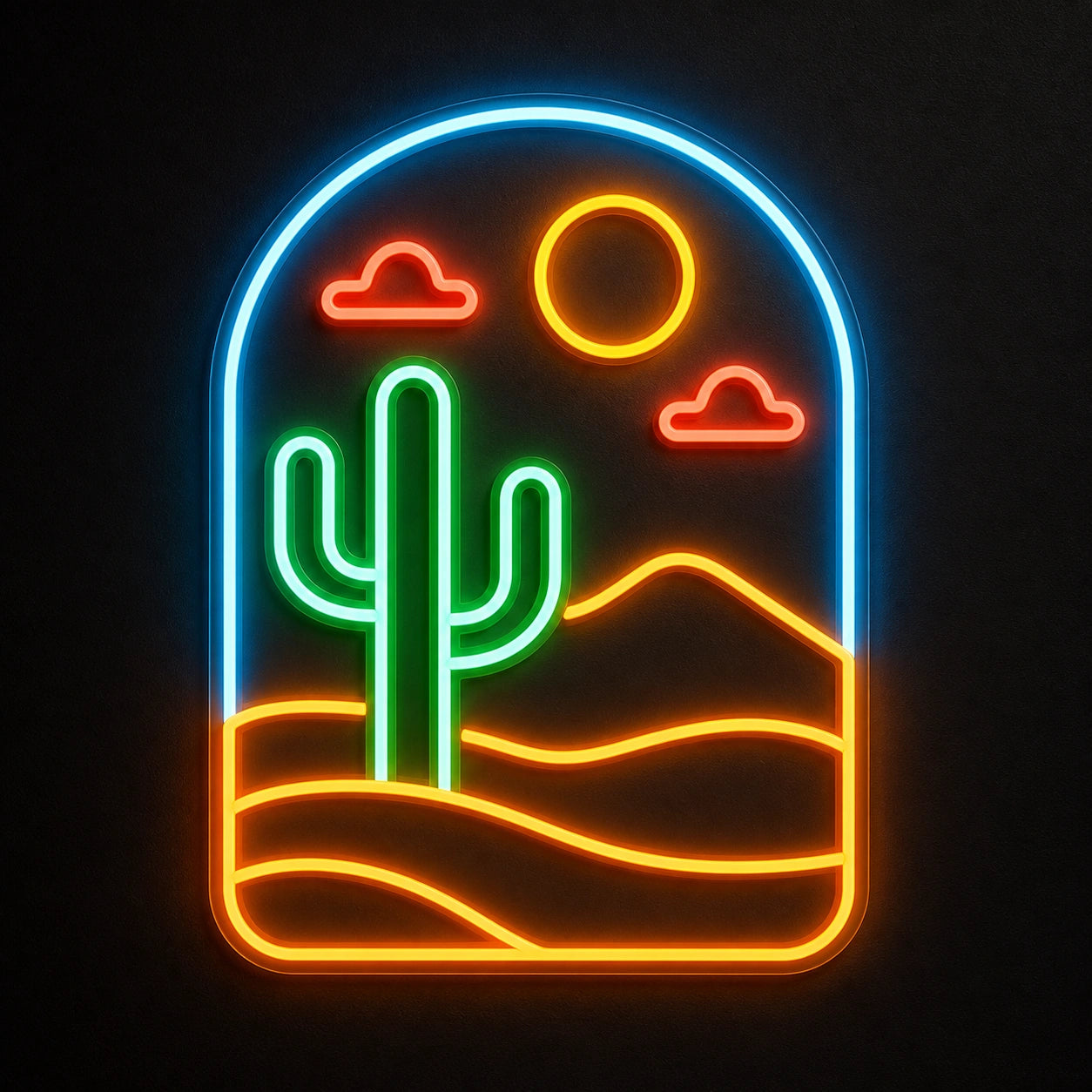 Cactus Sun Saloon Vintage LED Neon Sign main product image