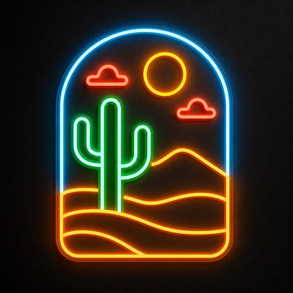 Cactus Sun Saloon Vintage LED Neon Sign main product image