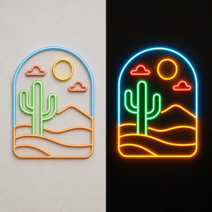 Cactus Sun Saloon Vintage LED Neon Sign - Shineneon