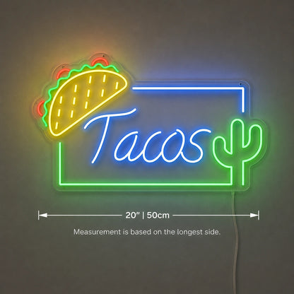 Cactus Taco Neon Sign LED Neon Sign size image