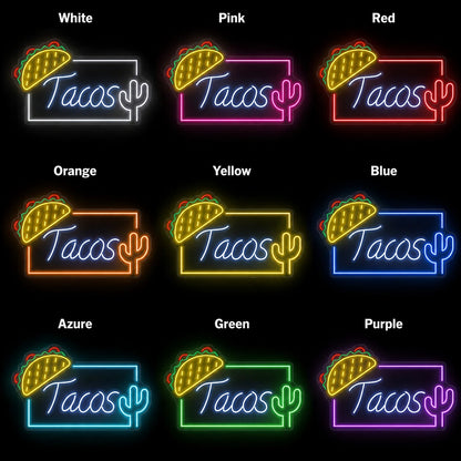 Cactus Taco Neon Sign LED Neon Sign color grid