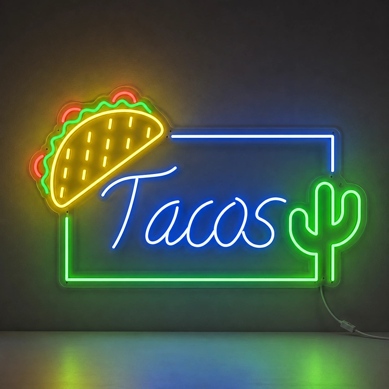 Cactus Taco Neon Sign LED Neon Sign main product image