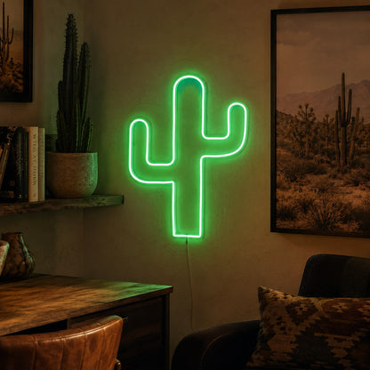 Cactus Wall Neon Sign LED Neon Sign real lifestyle scene