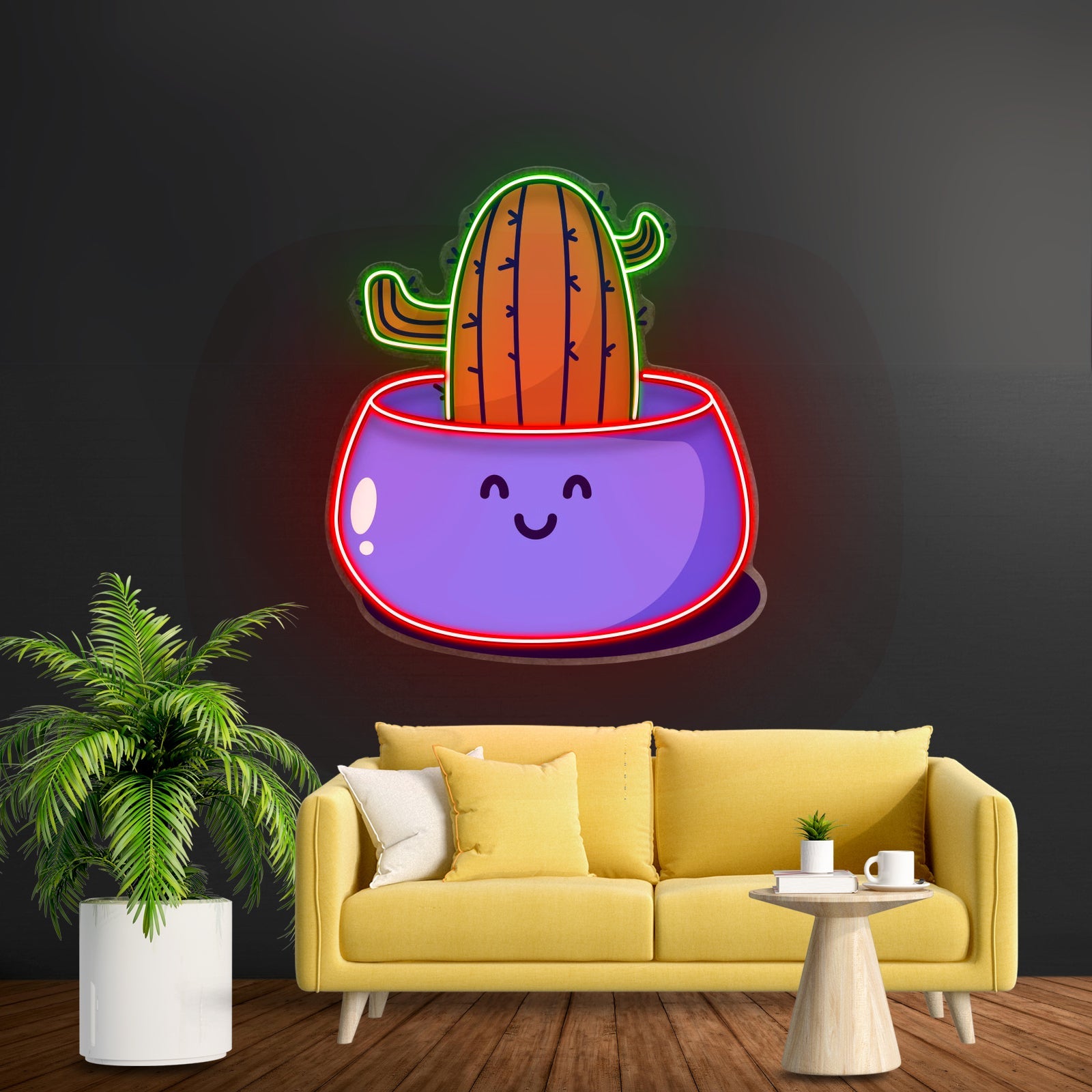 Cactus With Pink Flower Neon Signs - Shineneon