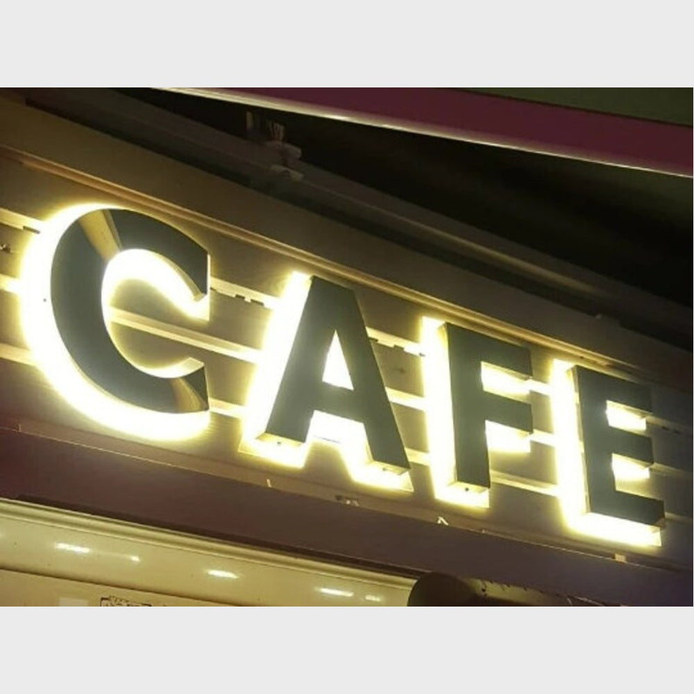 Cafe 3D Backlit Channel Letters Led Light Sign