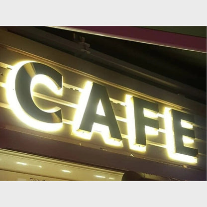 Cafe 3D Backlit Channel Letters Led Light Sign