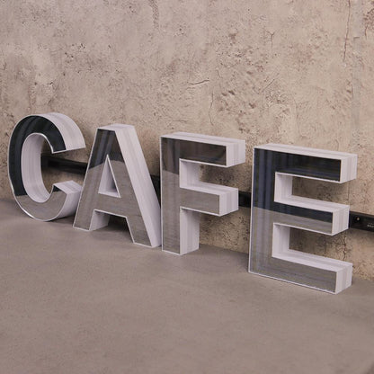 Cafe 3D Front And Back Lit Letters Metal Led Sign