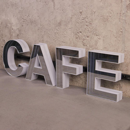 Cafe 3D Front And Back Lit Letters Metal Led Sign - Shineneon