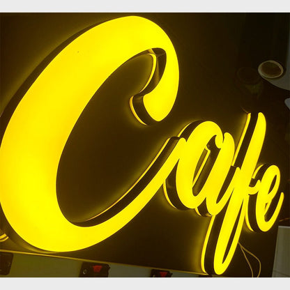 Cafe 3D Frontlit And Backlit Channel Letter Led Light Sign - Shineneon