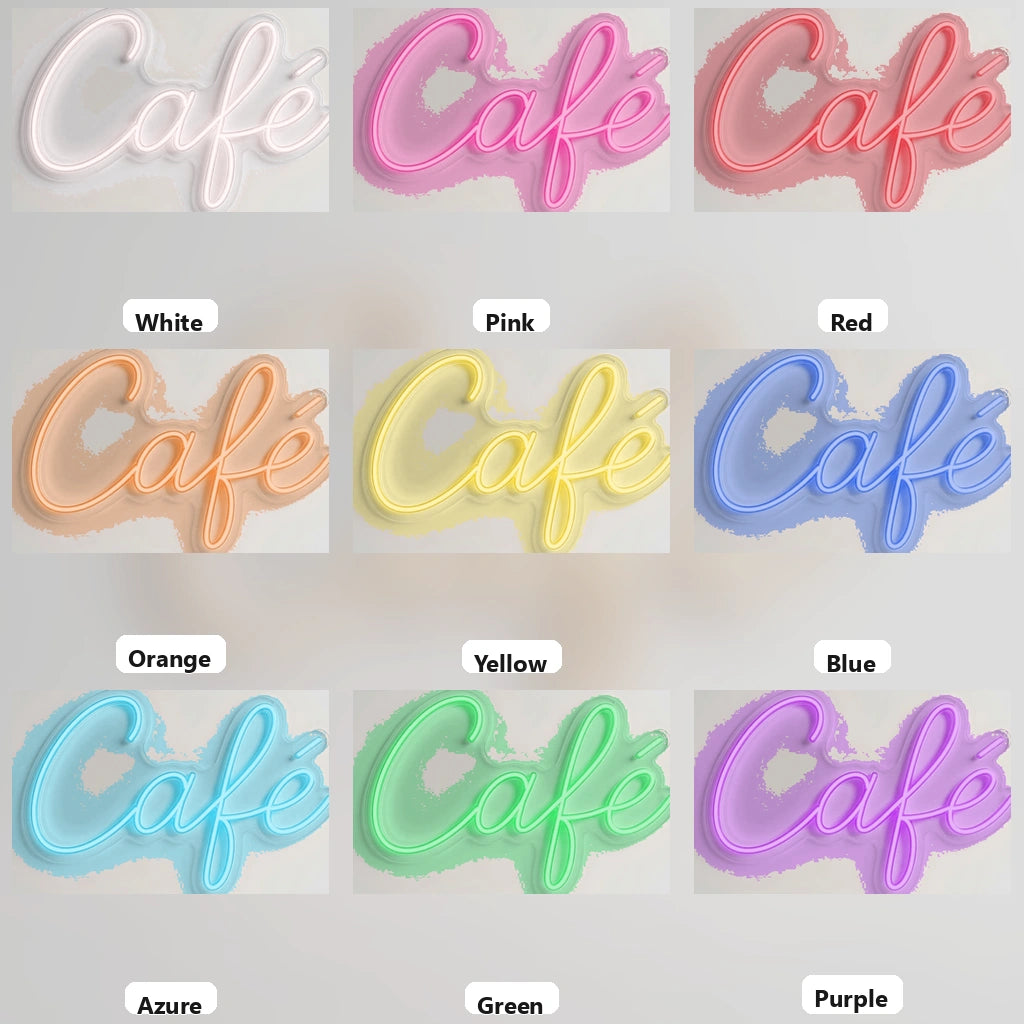 Cafe Business LED Neon Sign - 05 Color Grid