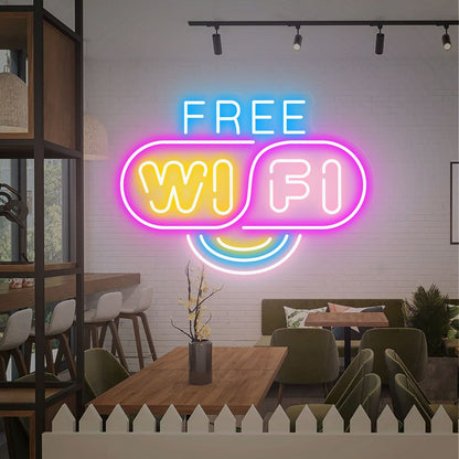 Cafe Or Home Office Free Wifi Neon Sign | Shineneon