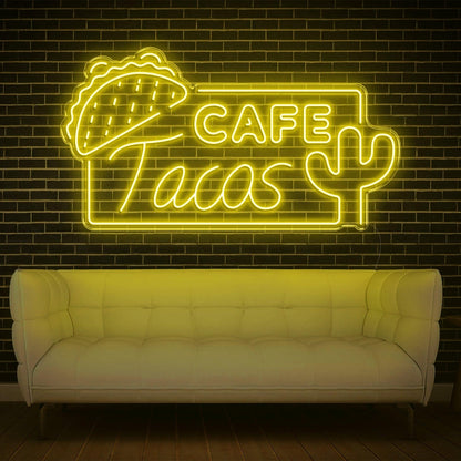 Cafe Tacos Mexican-Themed Led Neon Sign For Restaurant Cafe Decor | Shineneon