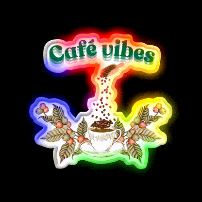 Cafe Vibes Cafe Led Neon Sign Espresso Bar Art Rgb Color
