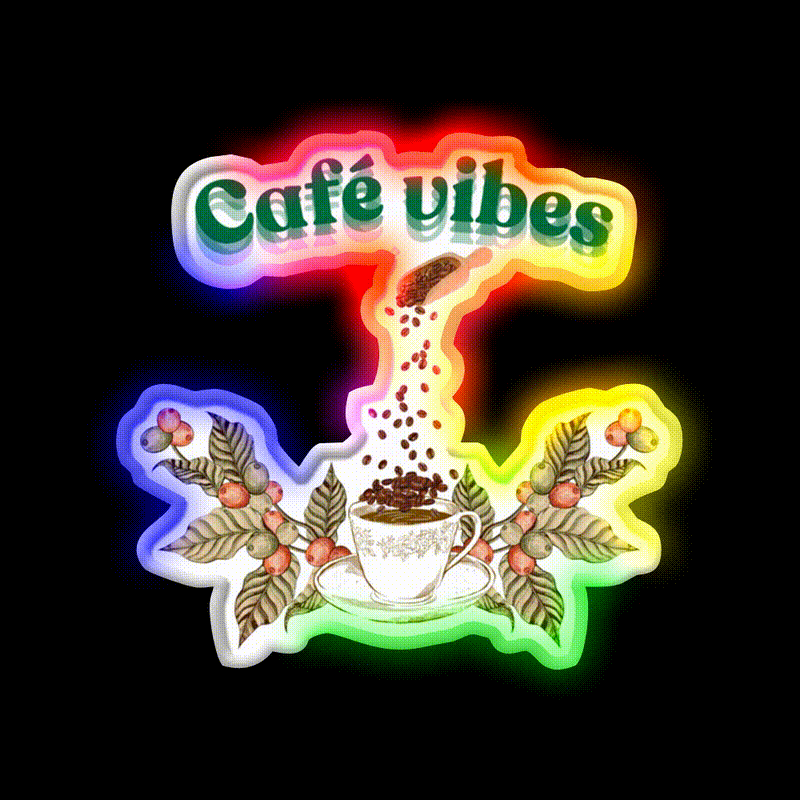 Cafe Vibes Cafe Led Neon Sign Espresso Bar Art Rgb Color