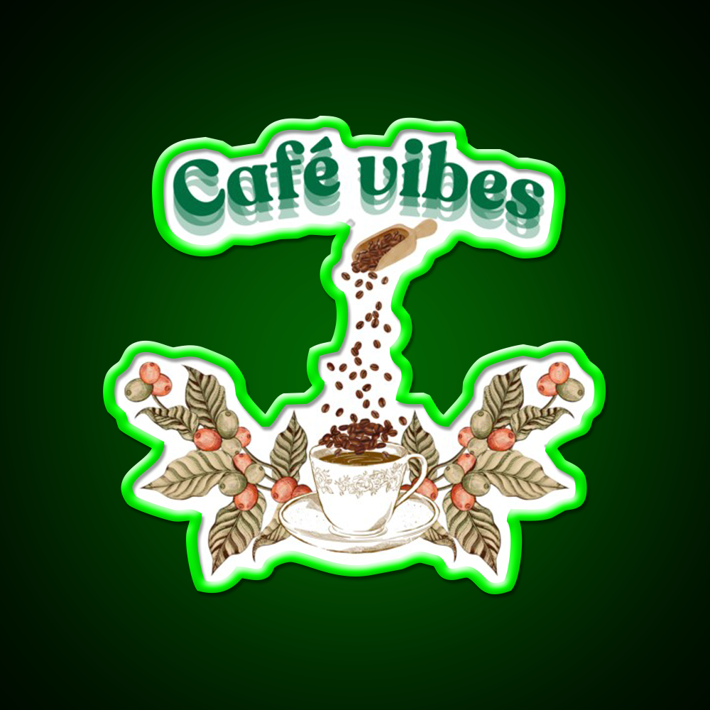 Cafe Vibes Cafe Led Neon Sign Espresso Bar Art Rgb Color