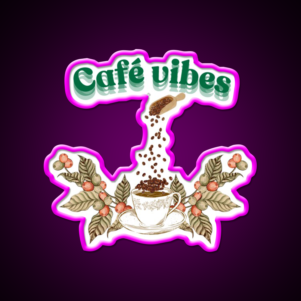 Cafe Vibes Cafe Led Neon Sign Espresso Bar Art Rgb Color