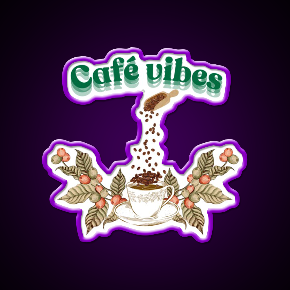 Cafe Vibes Cafe Led Neon Sign Espresso Bar Art Rgb Color