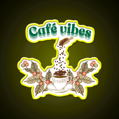 Cafe Vibes Cafe Led Neon Sign Espresso Bar Art Rgb Color