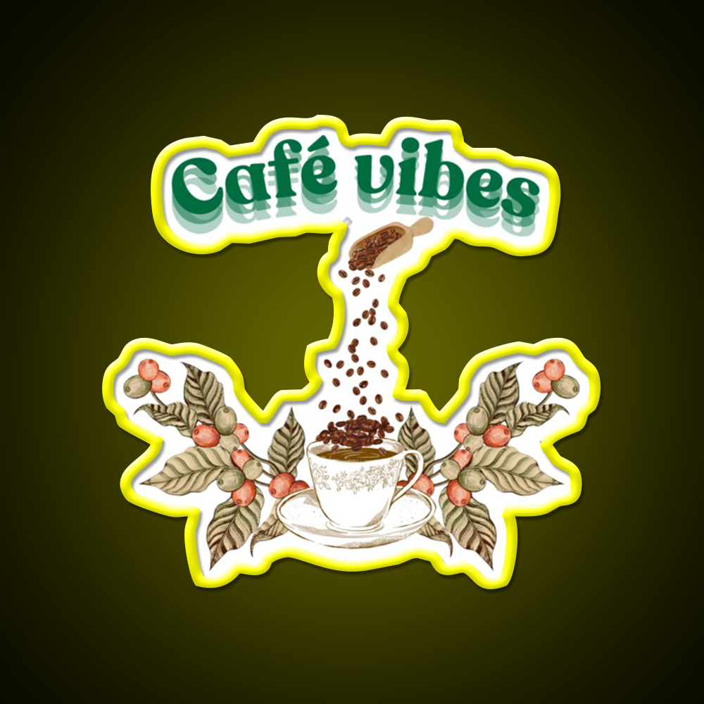 Cafe Vibes Cafe Led Neon Sign Espresso Bar Art Rgb Color