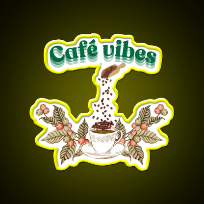 Cafe Vibes Cafe Led Neon Sign Espresso Bar Art Rgb Color