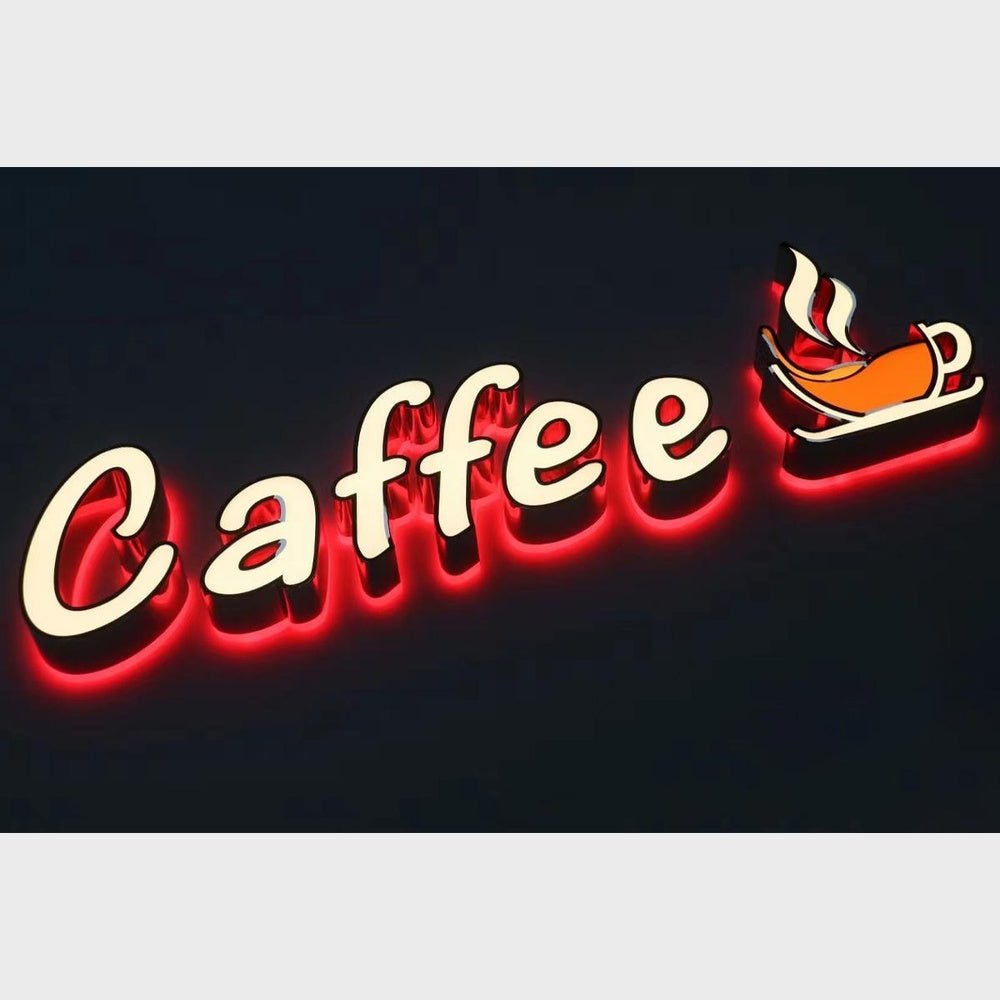 Caffee 3D Frontlit And Backlit Channel Letter Led Light Sign - Shineneon