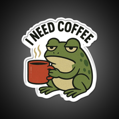 Caffeinated Frog Vibes Cafe Led Neon Sign Espresso Bar Art Rgb Color