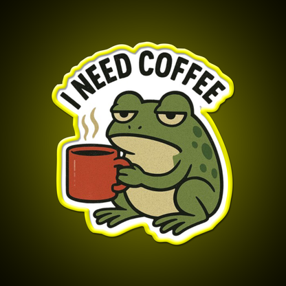 Caffeinated Frog Vibes Cafe Led Neon Sign Espresso Bar Art Rgb Color
