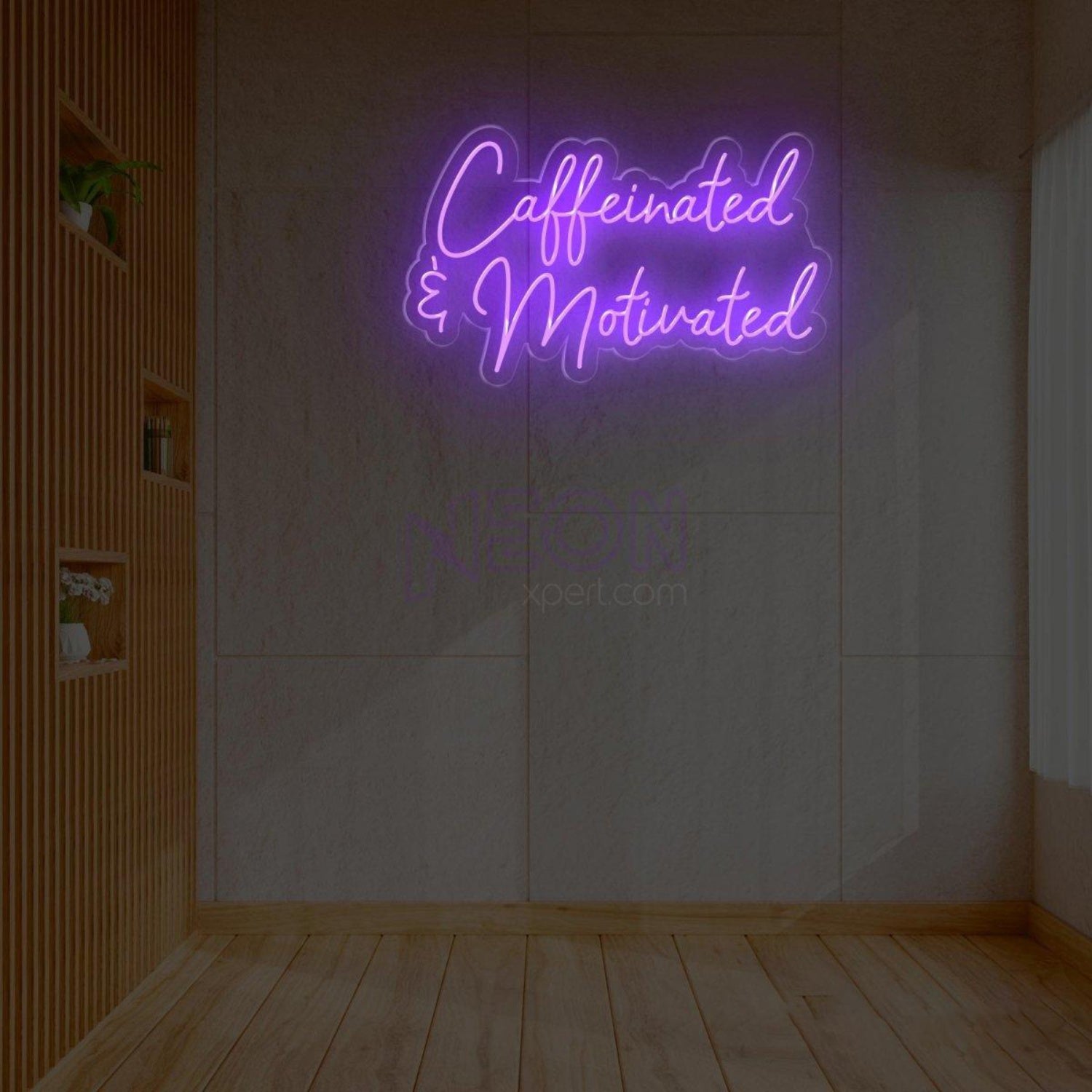 Caffeinated Motivated White Led Neon Sign For Cafe Home Office Wall Decor | Shineneon