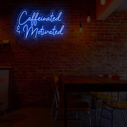 Caffeinated Motivated White Led Neon Sign For Cafe Home Office Wall Decor | Shineneon