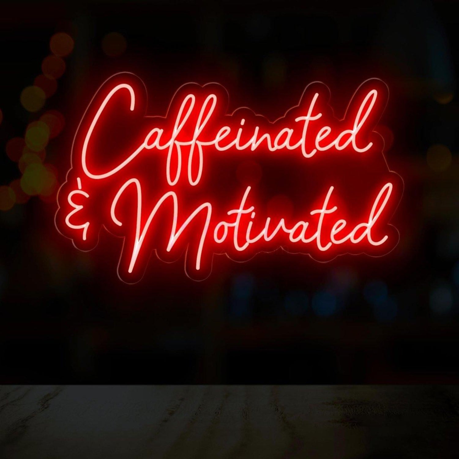 Caffeinated Motivated White Led Neon Sign For Cafe Home Office Wall Decor | Shineneon
