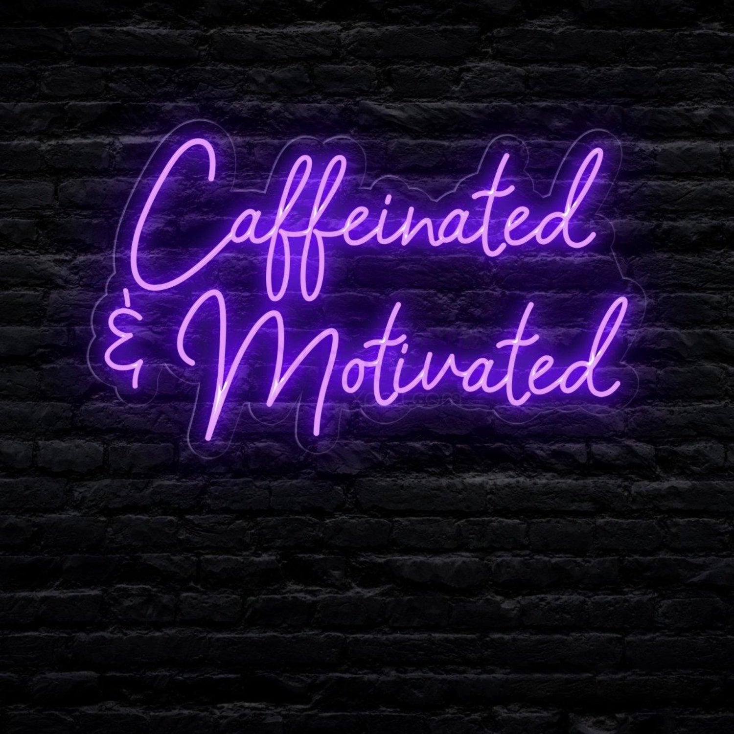 Caffeinated Motivated White Led Neon Sign For Cafe Home Office Wall Decor | Shineneon