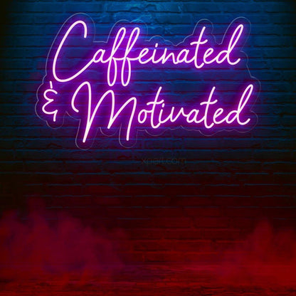 Caffeinated Motivated White Led Neon Sign For Cafe Home Office Wall Decor | Shineneon