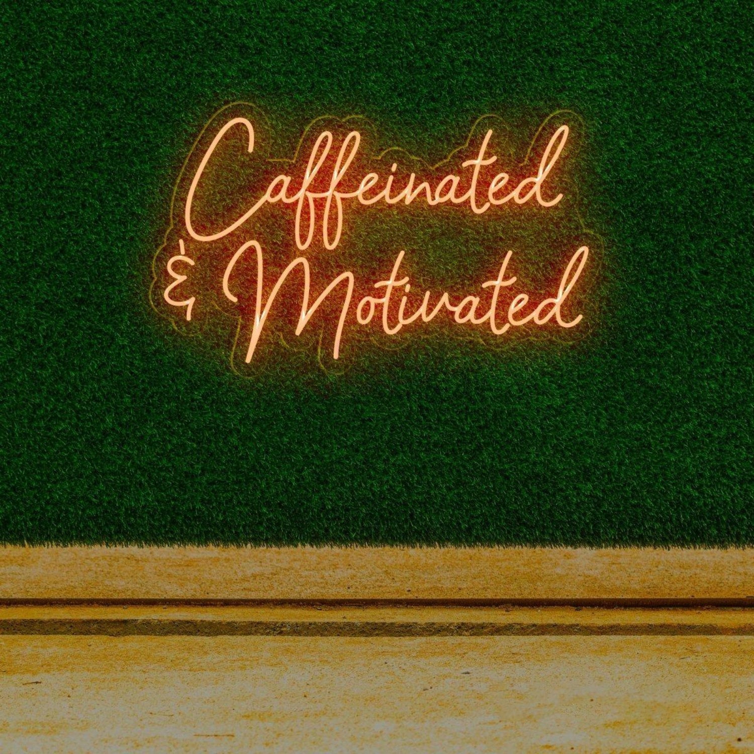 Caffeinated Motivated White Led Neon Sign For Cafe Home Office Wall Decor | Shineneon