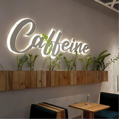 Caffeine 3D Backlit Channel Letters Led Light Sign - Shineneon