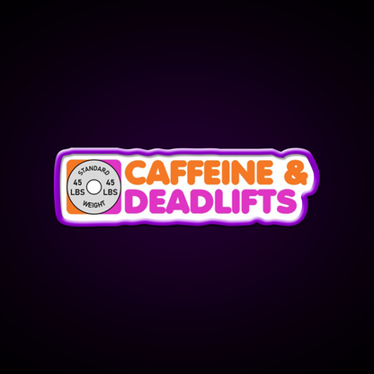 Caffeine And Deadlifts Gym Fitness Led Neon Sign Rgb Color