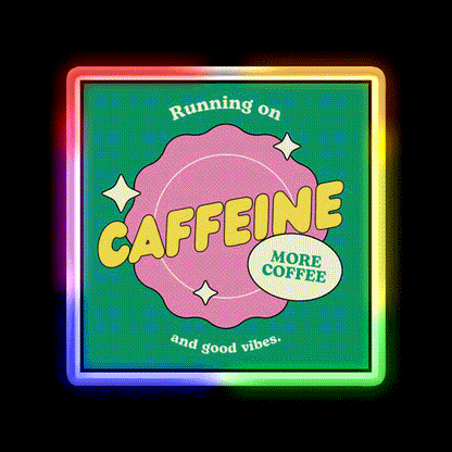 Caffeine And Good Vibes Cafe Led Neon Sign Espresso Bar Art Rgb Color