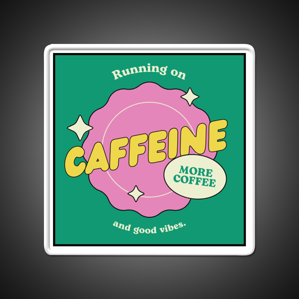 Caffeine And Good Vibes Cafe Led Neon Sign Espresso Bar Art Rgb Color