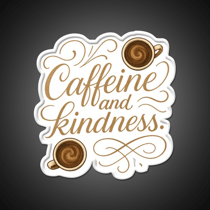Caffeine And Kindness Positive Cafe Led Neon Sign Espresso Bar Art Rgb Color - Shineneon