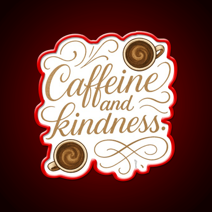 Caffeine And Kindness Positive Cafe Led Neon Sign Espresso Bar Art Rgb Color - Shineneon