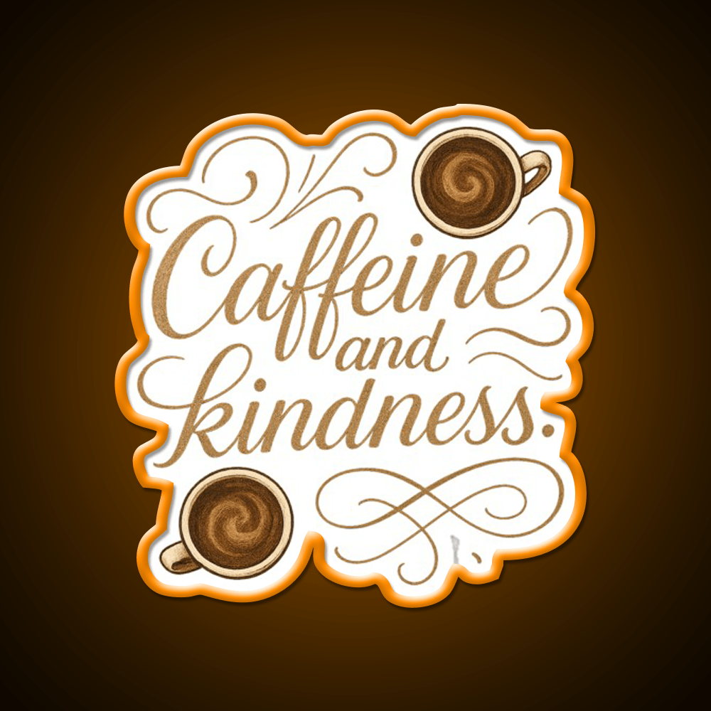 Caffeine And Kindness Positive Cafe Led Neon Sign Espresso Bar Art Rgb Color - Shineneon