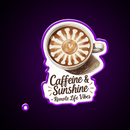 Caffeine And Sunshine Remote Life Vibes Led Neon Sign Espresso Bar Art Rgb Color - Shineneon